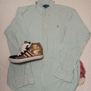 Polo RALPH LAUREN Long Sleeve Button Up Oxford Shirt Youth Boys MEDIUM 12-14